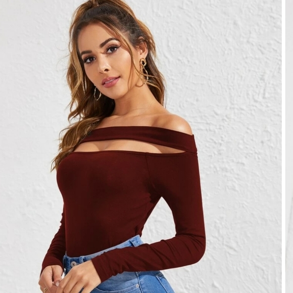 SHEIN Tops - SHEIN Off Shoulder Cutout Front Top